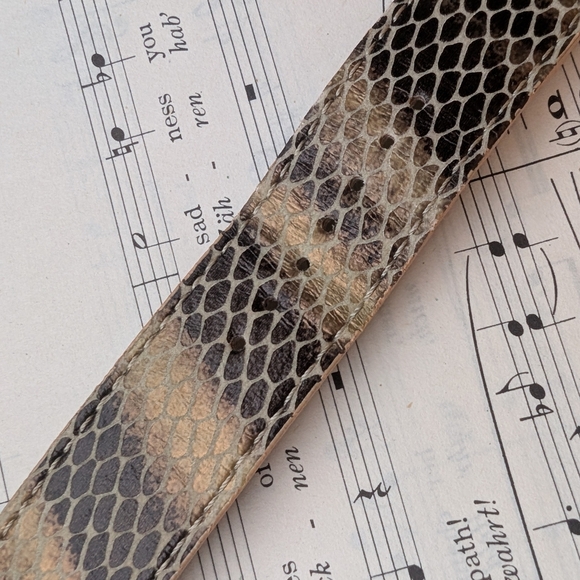 Jules And James gold Watch with Snake Print Strap - Picture 10 of 13